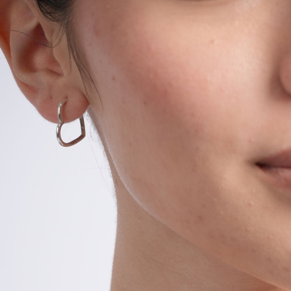 Argollas Corazón Calado Plata 925