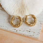 Argollas Golden Twist Waterproof