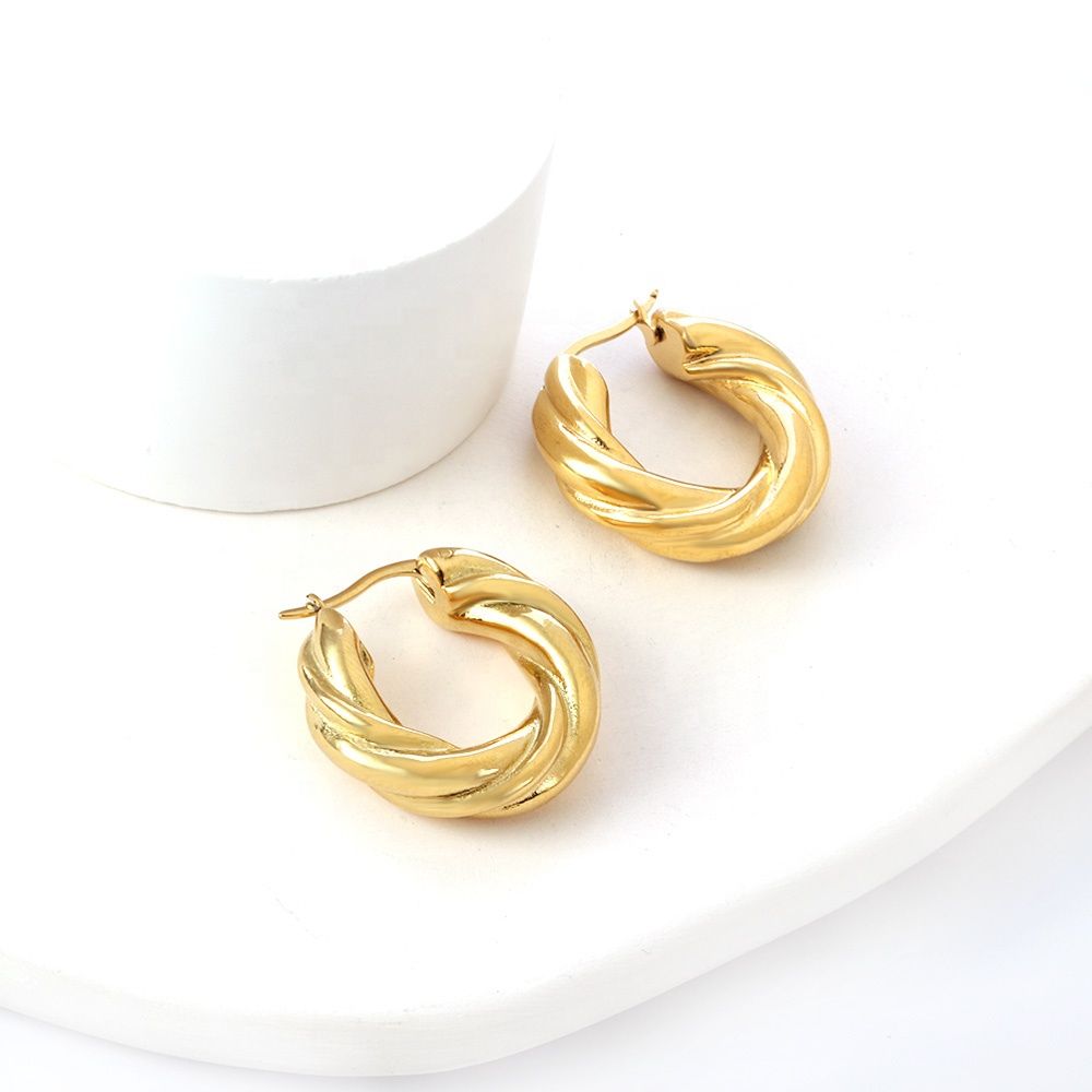 Argollas Golden Twist Waterproof