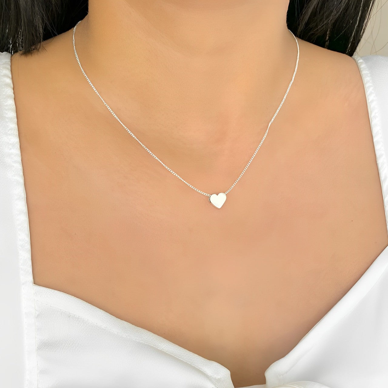 Collar Corazón Pasante Plata 950 - Joya en plata 950 - D'Merys