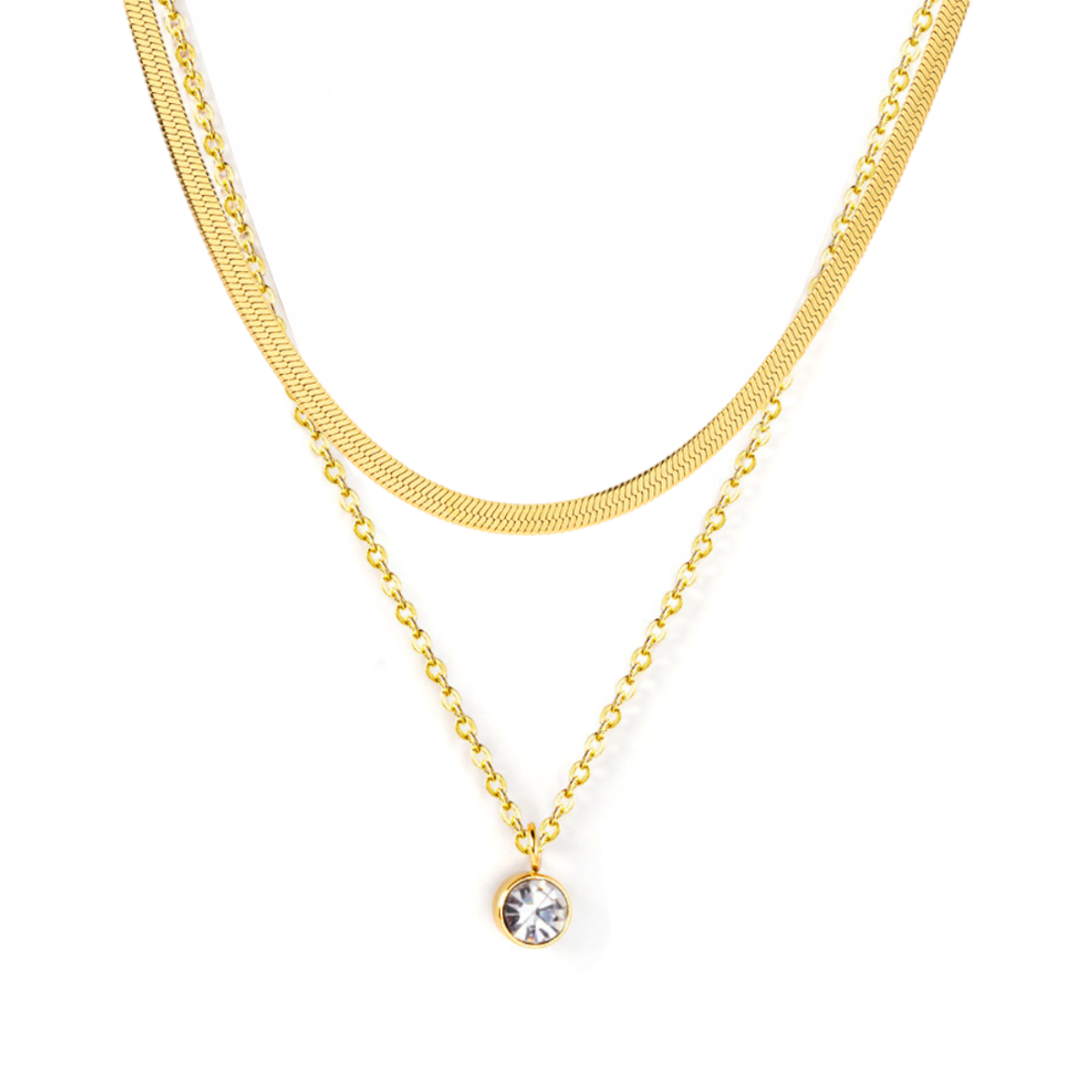 Collar Doble Alma Waterproof - Joya en acero inoxidable enchapado en oro 18k - Azzia joyería