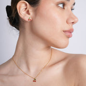 Set Collar y Aretes Cherry Waterproof