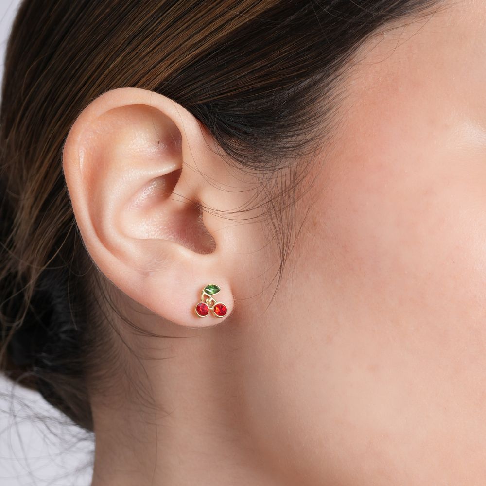 Set Collar y Aretes Cherry Waterproof