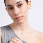 Set de Collar y Aretes Punto de Luz Circón Plata 925