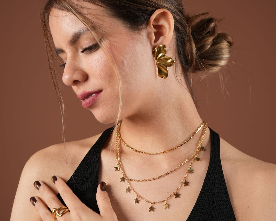 Joyas de acero inoxidable enchapado en oro 18k