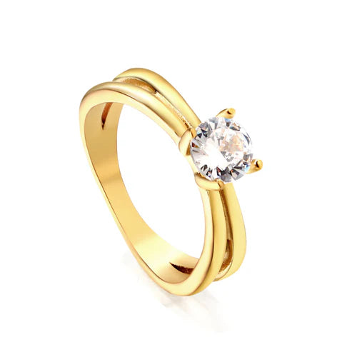 Anillo Promesa Danna para mujer estilo elegante. Joya waterproof brillante y duradera, resistente al agua, perfecta para el uso diario y elegante.