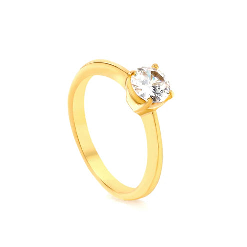 Anillo Promesa para mujer con estilo chuncky. Joya waterproof celestial y elegante, resistente al agua, perfecta para un look boho chic y elegante.