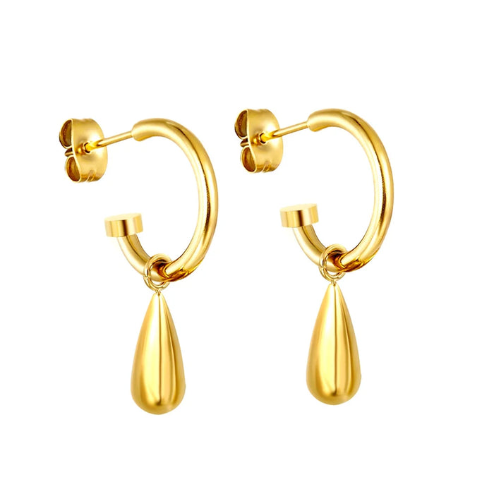 Aretes Renata Doble Dije Waterproof