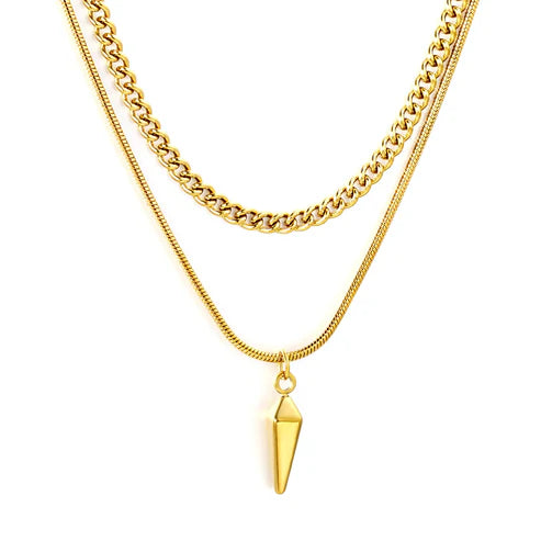 Collar para mujer tipo cadena gruesa statement en dorado. Joya waterproof de alto impacto visual, resistente al agua y tendencia en moda femenina y elegante.