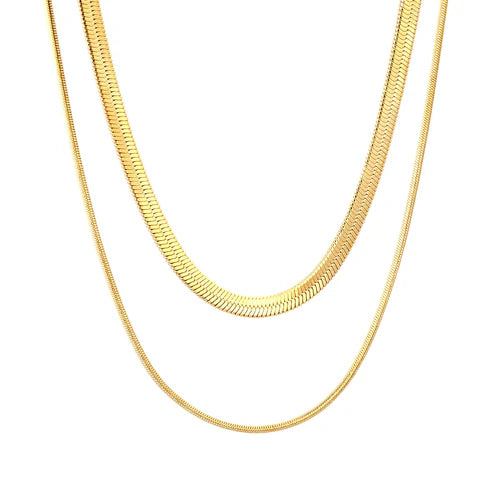 Collar para mujer de eslabones estilo vintage dorado. Joya waterproof con carácter retro y elegante, resistente al agua perfecta para uso cotidiano y elegante.