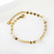 Pulsera Perla Brillante Waterproof en acero 316L enchapado en oro 18k: no se oxida, no pierde el color. Waterproof e hipoalergénico. Envío a todo el Perú.