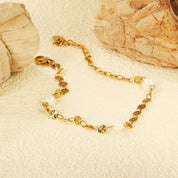Pulsera Perla Brillante Waterproof en acero 316L enchapado en oro 18k: no se oxida, no pierde el color. Waterproof e hipoalergénico. Envío a todo el Perú.