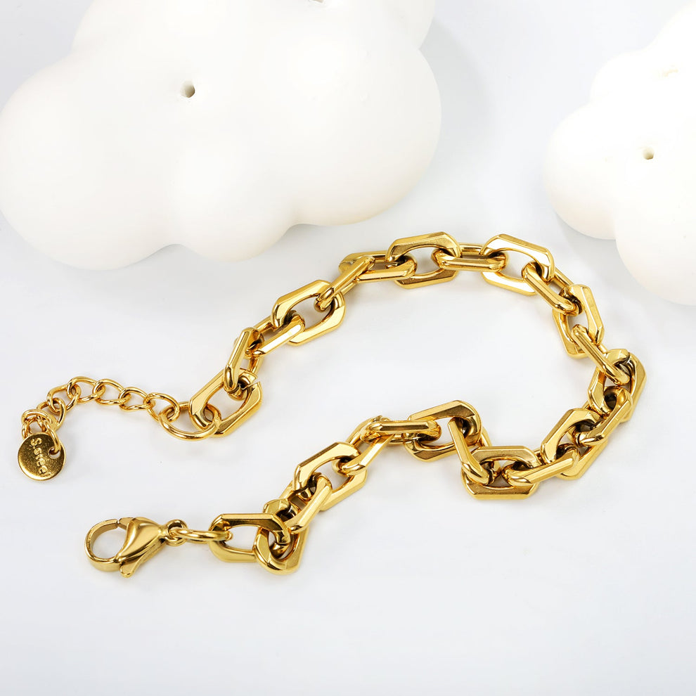 Pulsera Eslabones Camila Waterproof - Joya en acero inoxidable enchapado en oro 18k - Azzia joyería