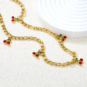 Collar Charms Cherry Waterproof: Acero 316L Oro 18k | Azzia Joyeria