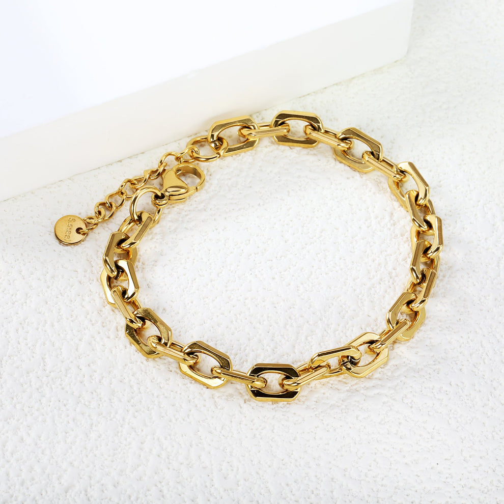 Pulsera Eslabones Camila Waterproof - Joya en acero inoxidable enchapado en oro 18k - Azzia joyería