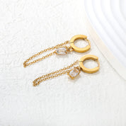 Aretes Cadenas con Zirconias Waterproof