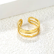 Anillo Ondas Gold Waterproof regulable