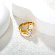 Anillo Doble Cristal Sirena Waterproof