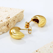 Aretes  Curvos Sora de Acero Inoxidable | Azzia Joyería