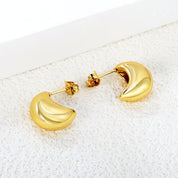 Aretes  Curvos Sora de Acero Inoxidable | Azzia Joyería