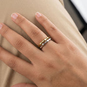 Anillo Bicolor Luxe Waterproof - talla 7 en Azzia joyería