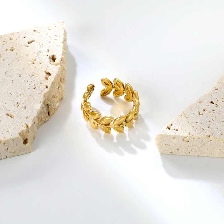 Anillo Espiga Regulable Waterproof - Joya en acero inoxidable enchapado en oro 18k - Azzia joyería