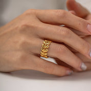 Anillo Atenea Regulable Waterproof: Acero 316L Oro 18k | Azzia