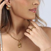 Anillo Atenea Regulable Waterproof: Acero 316L Oro 18k | Azzia