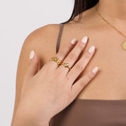 Anillo Atenea Regulable Waterproof: Acero 316L Oro 18k | Azzia
