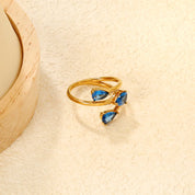 Anillo dorado elegante - AZZIA JOYERIA 
