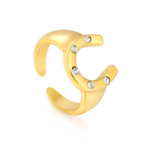 Anillo para mujer Celestial Deluxe con detalles brillantes que aportan un toque moderno y sofisticado. Joya waterproof brillante, resistente al agua.