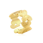 Anillo Mariposa Regulable Waterproof: Acero 316L Oro 18k | Azzia