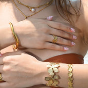 Anillo Mariposa Regulable Waterproof: Acero 316L Oro 18k | Azzia