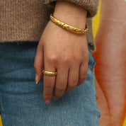 Brazalete Princesa Waterproof: Acero 316L Oro 18k | Azzia