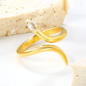 Anillo dorado en acero inoxidable - AZZIA JOYERIA 