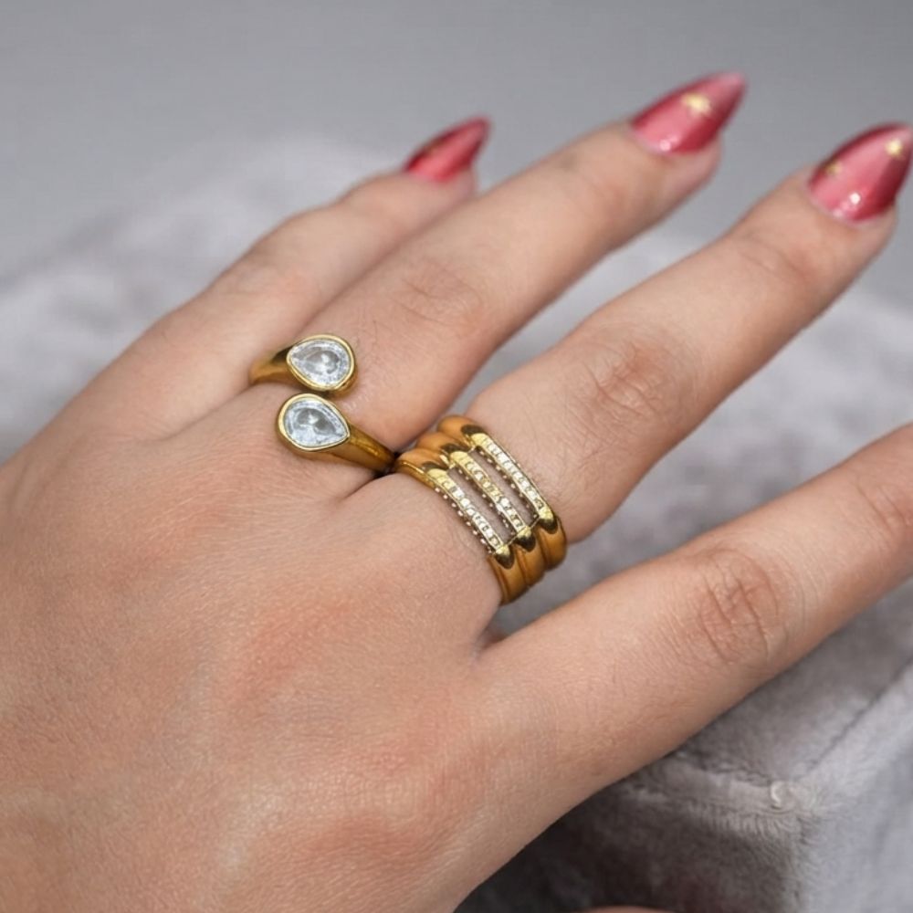 Anillo Triple Gold Waterproof