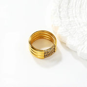 Anillo Triple Gold Waterproof    - AZZIA JOYERIA