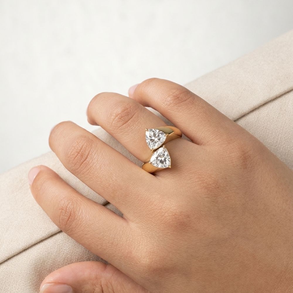Anillo Doble Cristal Sirena Waterproof en Azzia joyería