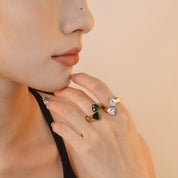 Anillo Doble Cristal Sirena Waterproof en Azzia joyería