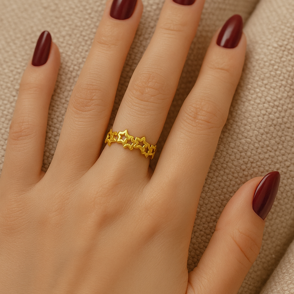 Anillo Estrellas Oceánicas Waterproof Regulable