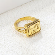 Anillo Anubis Waterproof - Joya en acero inoxidable enchapado en oro 18k - D'Merys