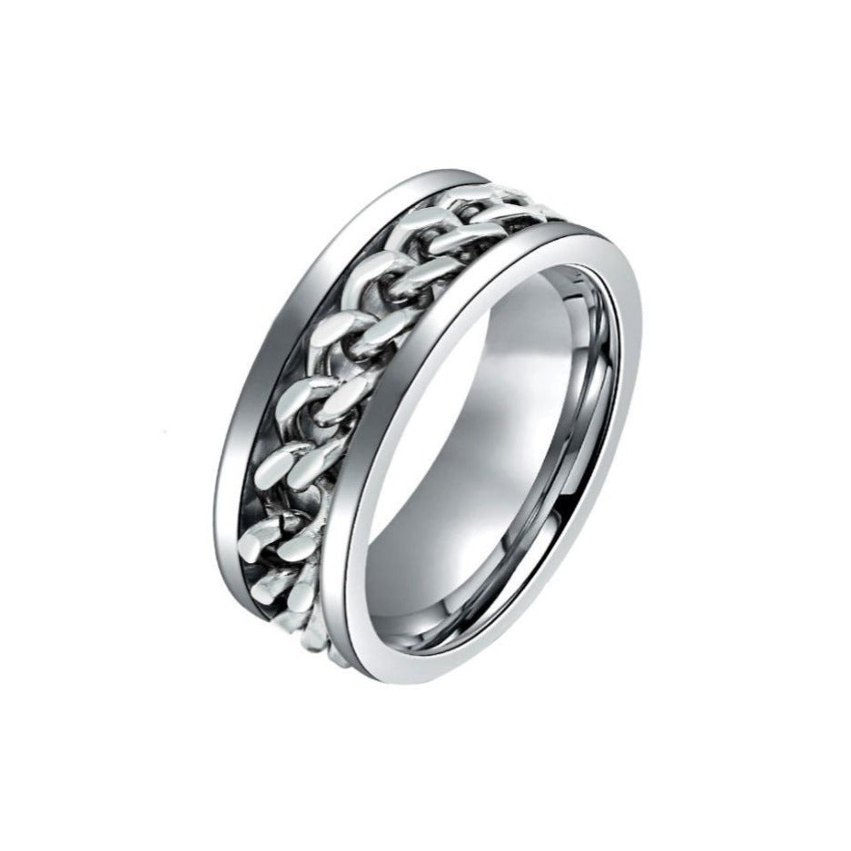 Anillo Cadena Giratorio para Hombre - Joya en acero inoxidable - D'Merys