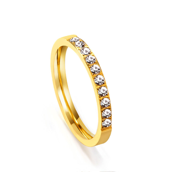 Anillo Clásico Circones Waterproof - Joya en acero inoxidable enchapado en oro 18k - D'Merys