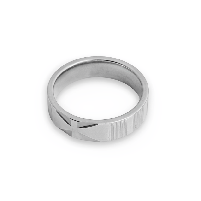 Anillo Degradado Plano para Hombre - Joya en acero inoxidable - D'Merys