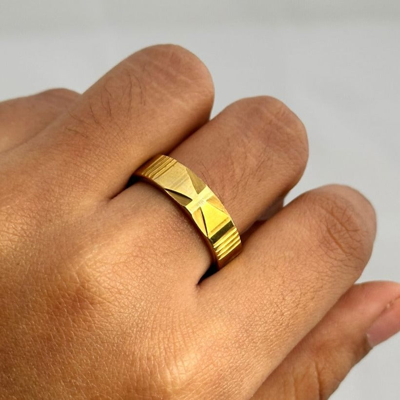 Anillo Degradado Plano para Hombre - Joya en acero inoxidable - D'Merys