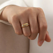 Anillo Destellos Chunky Waterproof - Joya en acero inoxidable enchapado en oro 18k - D'Merys