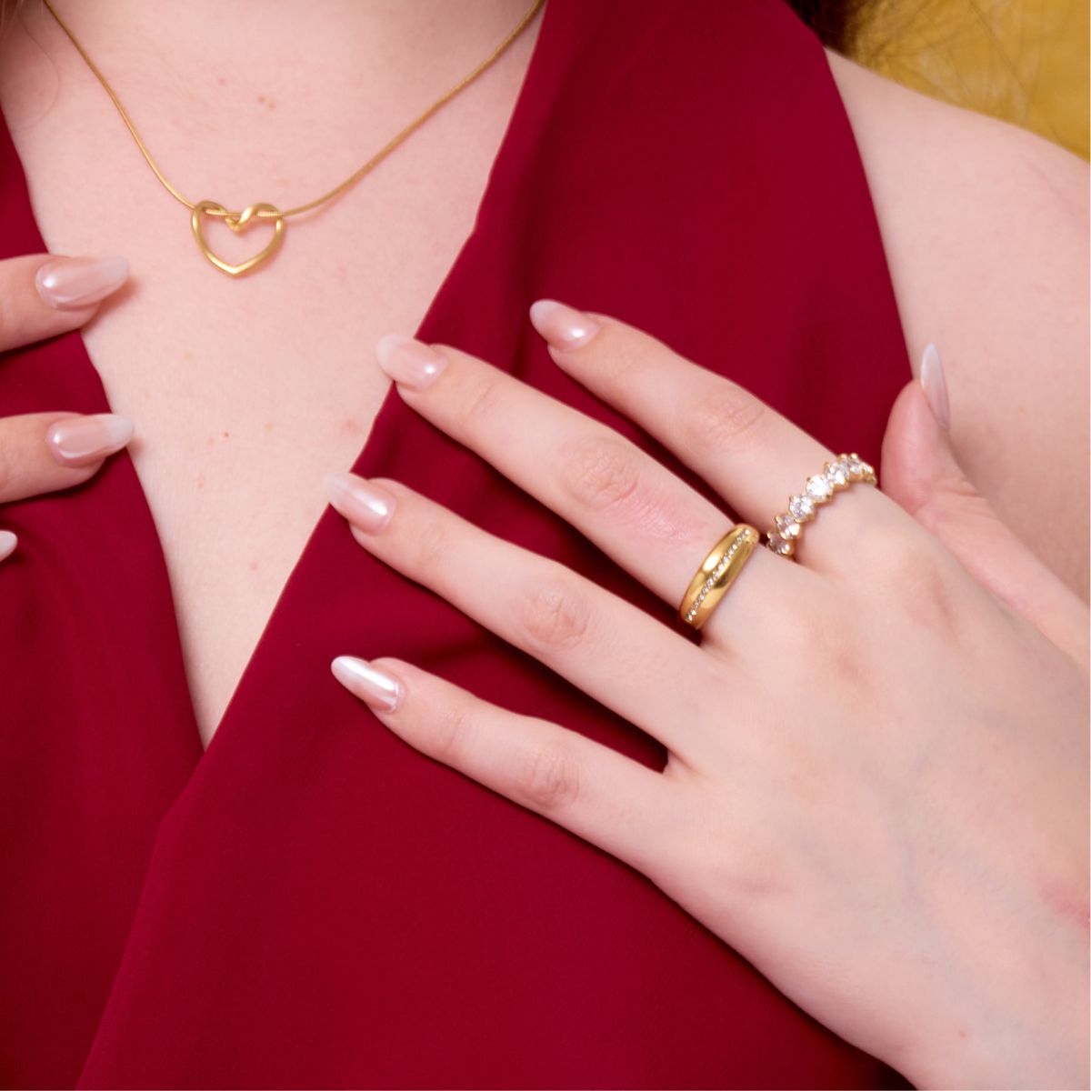 Anillo Destellos Chunky Waterproof - Joya en acero inoxidable enchapado en oro 18k - D'Merys