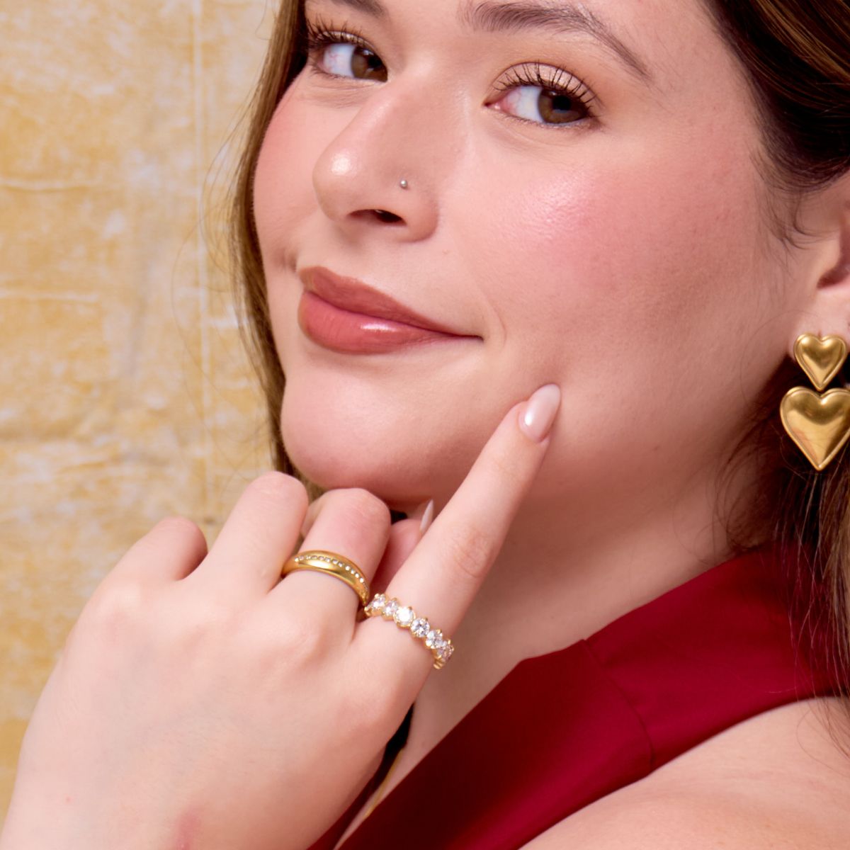 Anillo Destellos Chunky Waterproof - Joya en acero inoxidable enchapado en oro 18k - D'Merys