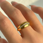 Anillo Destellos Chunky Waterproof - Joya en acero inoxidable enchapado en oro 18k - D'Merys