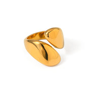 Anillo Dual Chunky Waterproof - Joya en acero inoxidable enchapado en oro 18k - D'Merys